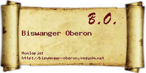 Biswanger Oberon névjegykártya